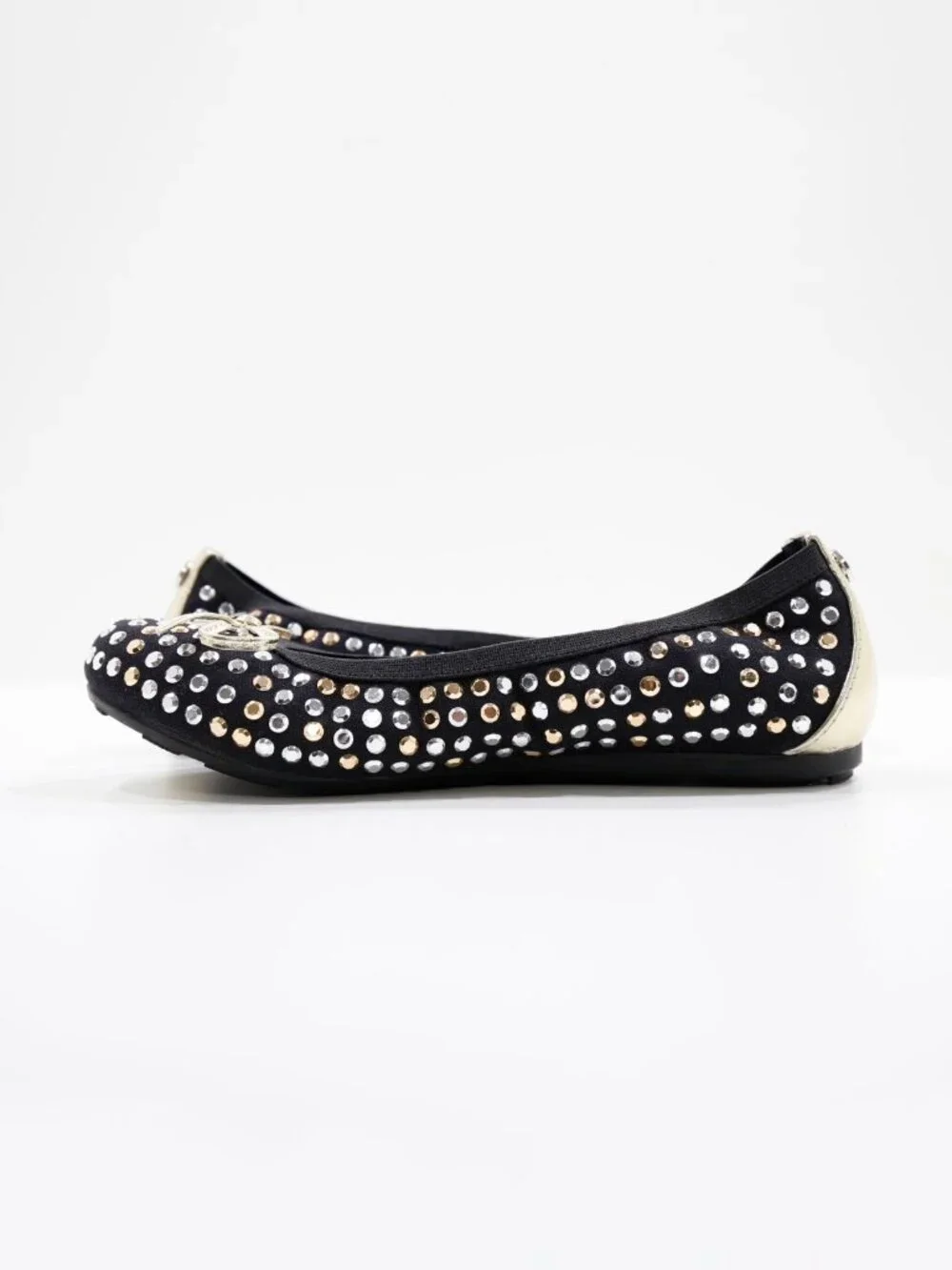 Stuart Weitzman Fannie Tara Black Silver & Gold Ballet Flats - Girls' 1